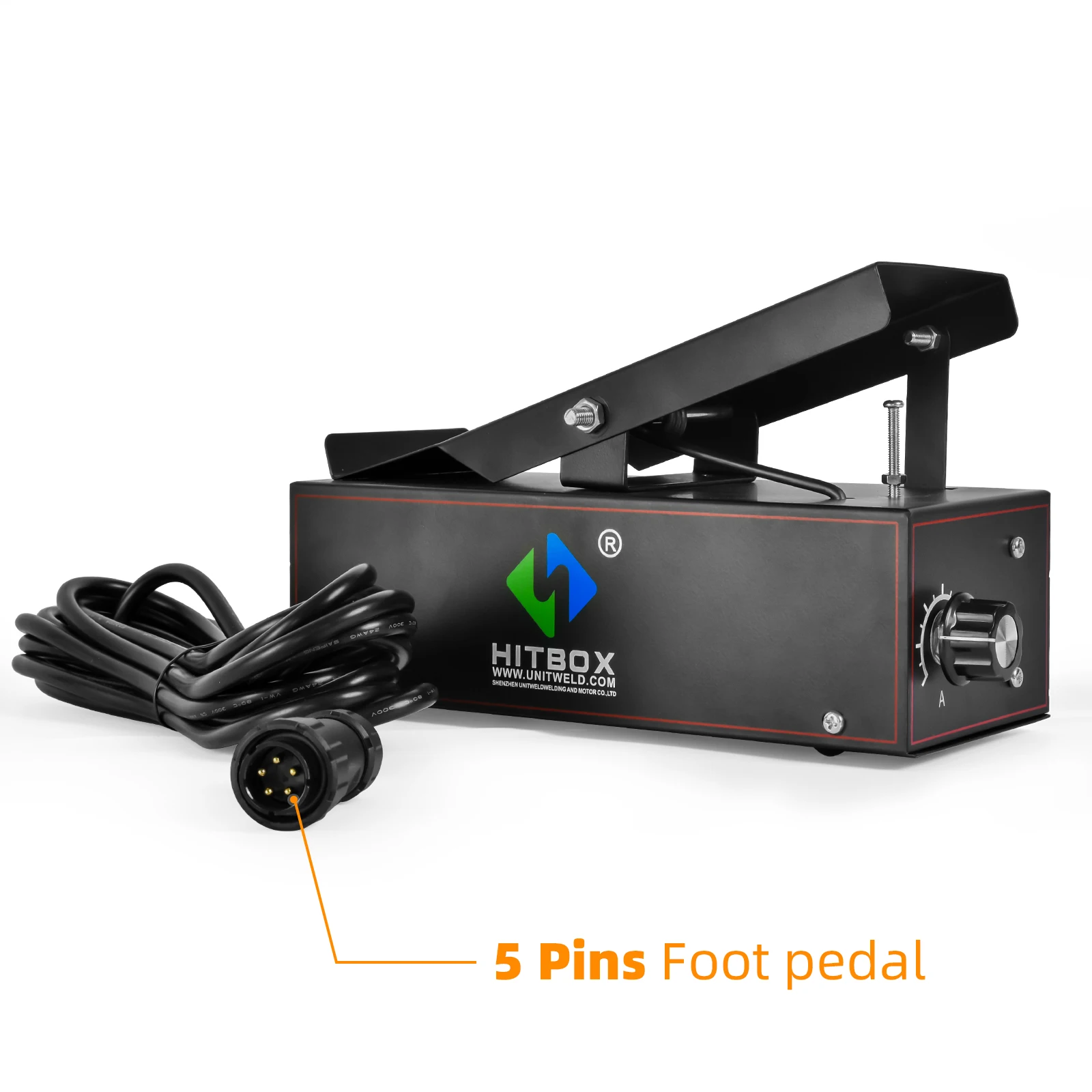

HITBOX Foot Pedal Amp Control Pedal Compatible Whit HBT200P Cold Welder With Small 5-pin Torch Controls TIG Welding