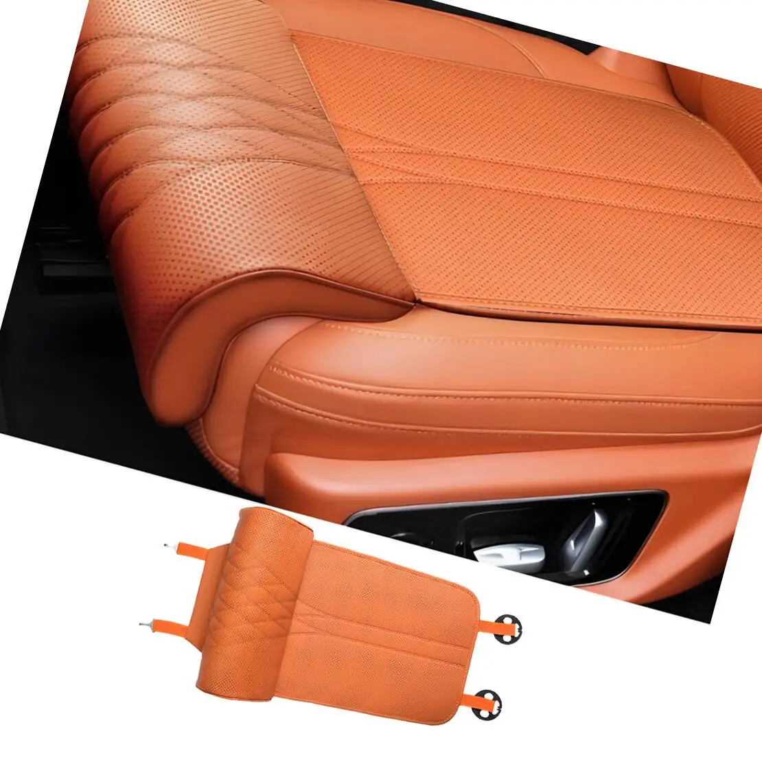 Universal Light Brown Car Seat Cushion Extended Memory Foam Leg Support Rest Pad Cover For Long Drive Comfort All Season