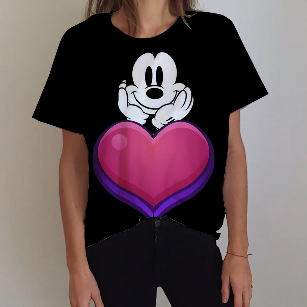Женская футболка Harajuku, одежда с короткими рукавами и графикой, женский топ, новая женская футболка 90-х годов, модная одежда с принтом Микки Мауса