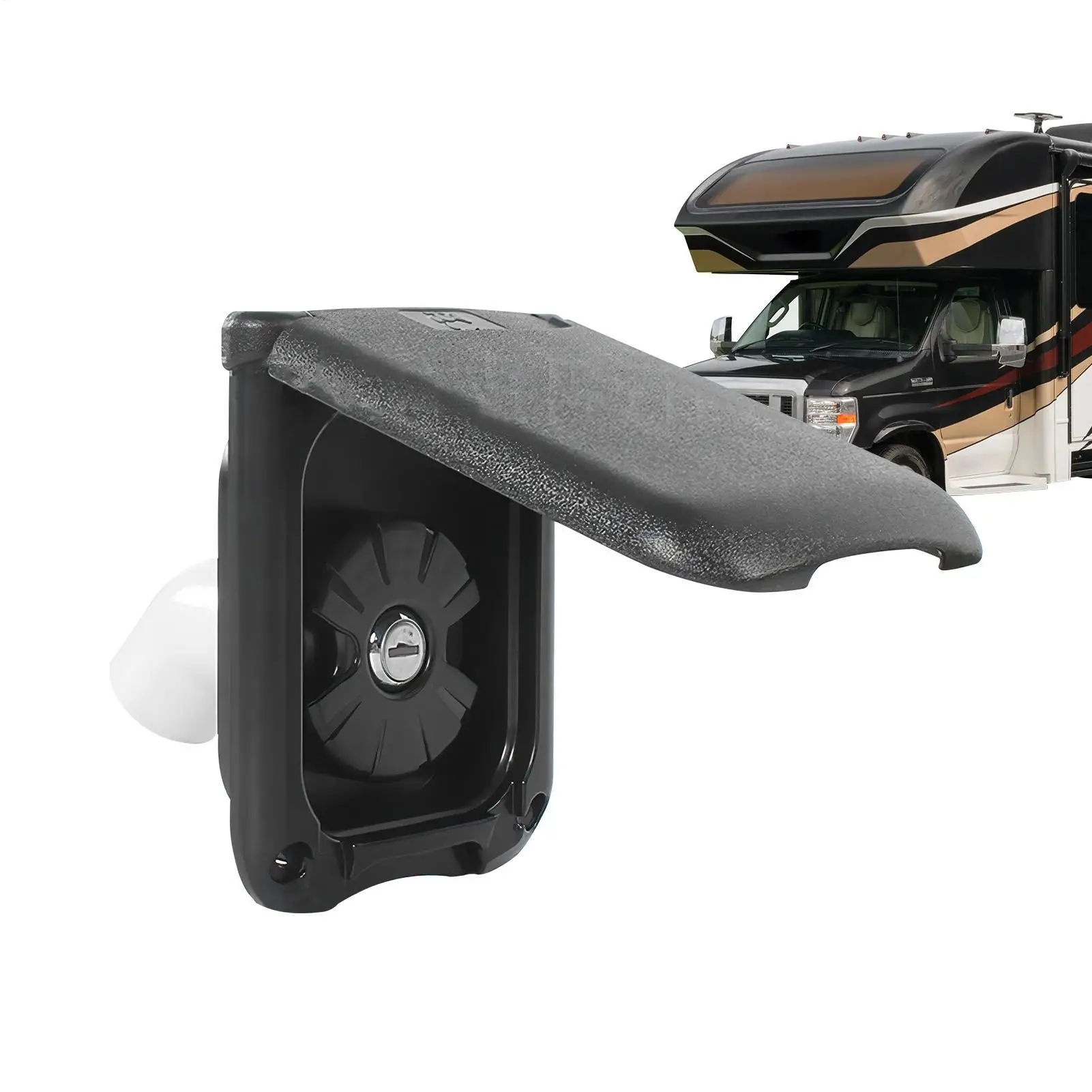 

Campers Gravity Water Inlet With Magnetic Cover RV Fresh Water Fill Hatch Inlet Filter Lockable RV Water Inlet Cover Trailer Tan