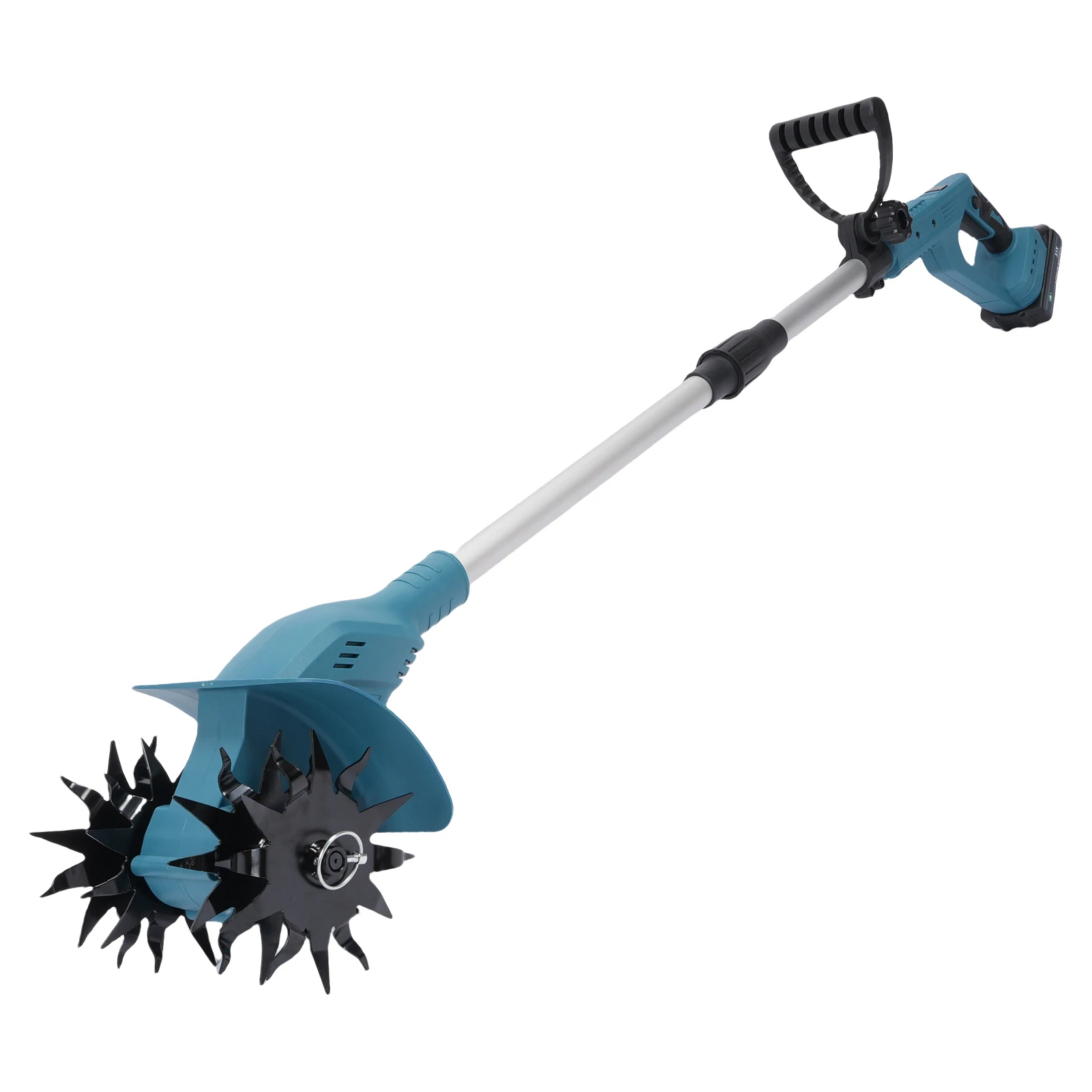 21 فولت الكهربائية المزارع اللاسلكي الحارث 330 دورة في الدقيقة عالية السرعة 4 علب الصلب للحديقة/البستنة/زراعة التربة 9.5 بوصة دي