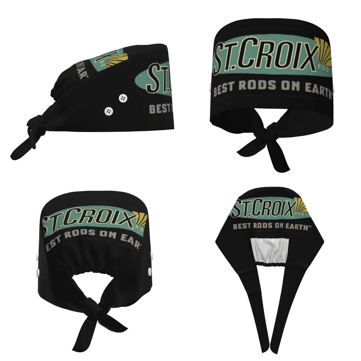 New St Croix Rods Fishing American Scrub Hat Doctor Working Surgical Cap Men Women Adjustable Nursing Caps for Dentist