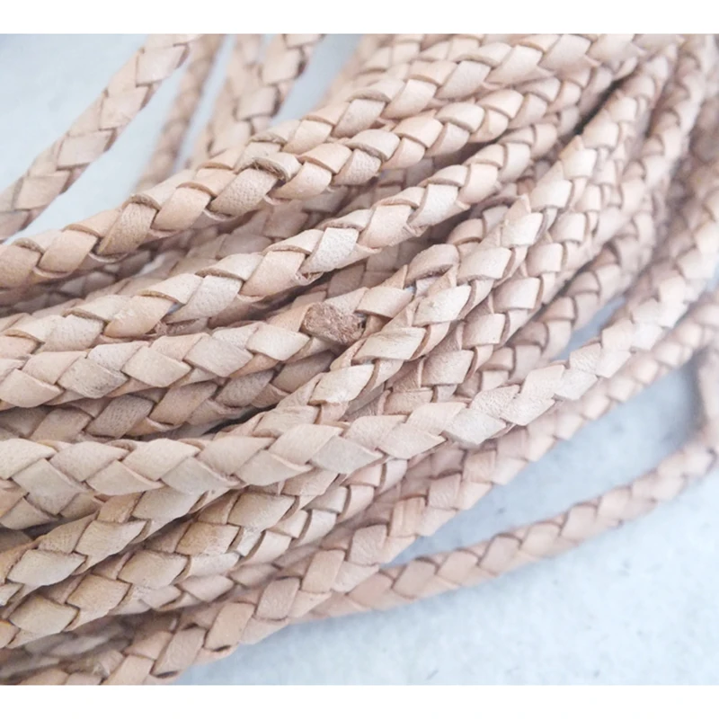 50m/lot 3mm Braid Leather cord jewelry making