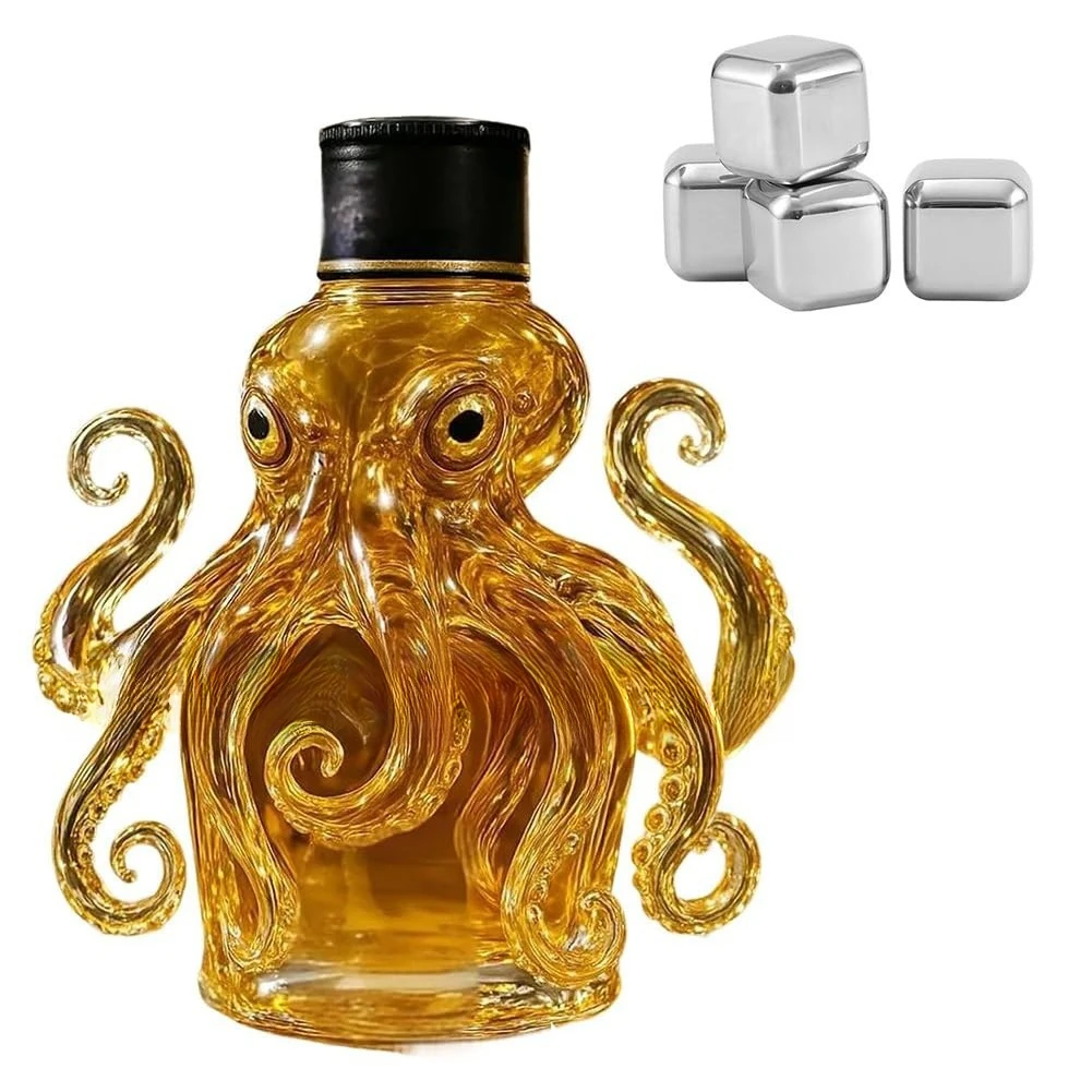 3D-Geschnitzter Oktopus-Whisky – Glass Decanter Whiskey Bewertung und Preis