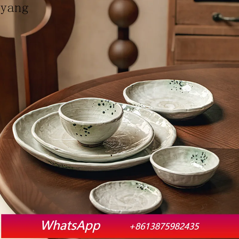 

LTT wabi-sabi style special-shaped ceramic bowls and plates, restaurant plates, special homestay tableware