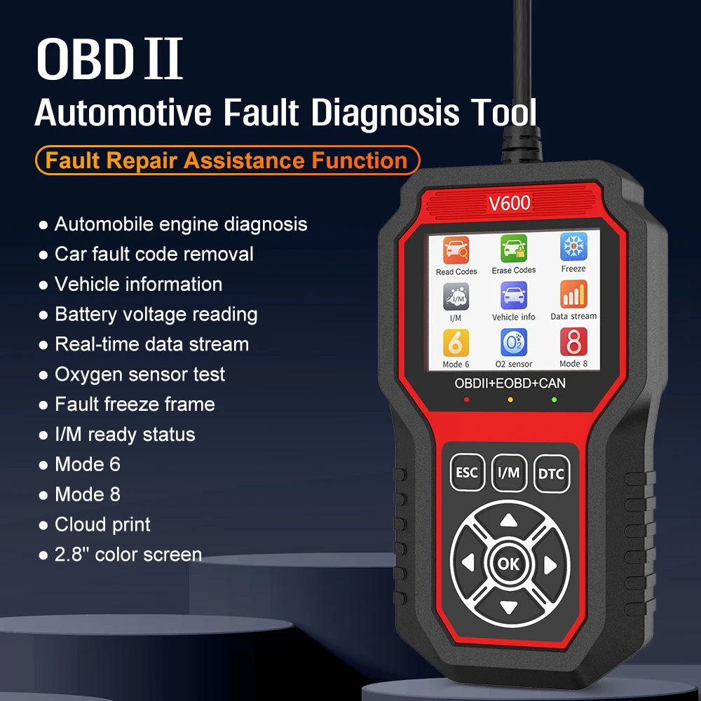 OBDII V600 Automotive Scanner Check Code Reader Engine Car Diagnostic Scanner Code Reader for Cars and Trucks