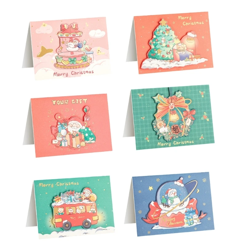 30 ชิ้น 3D บัตรอวยพรคริสต์มาสการ์ดวันหยุด 3.6x5 นิ้ว 3D การ์ดคริสต์มาสสำหรับคริสต์มาสวันเกิดธุรกิจและบ้านใช้