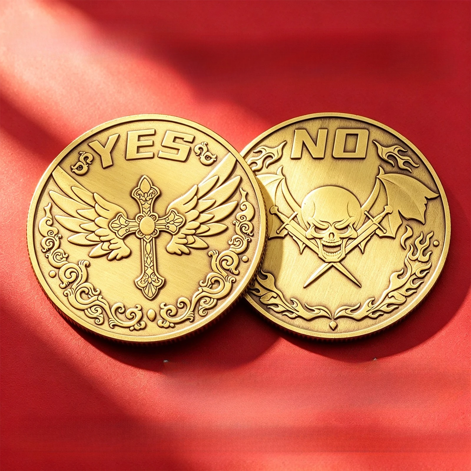 Skull YES/NO Decision Coin Souvenir Collection Fun Choice Play Craft Desktop Game Small Props