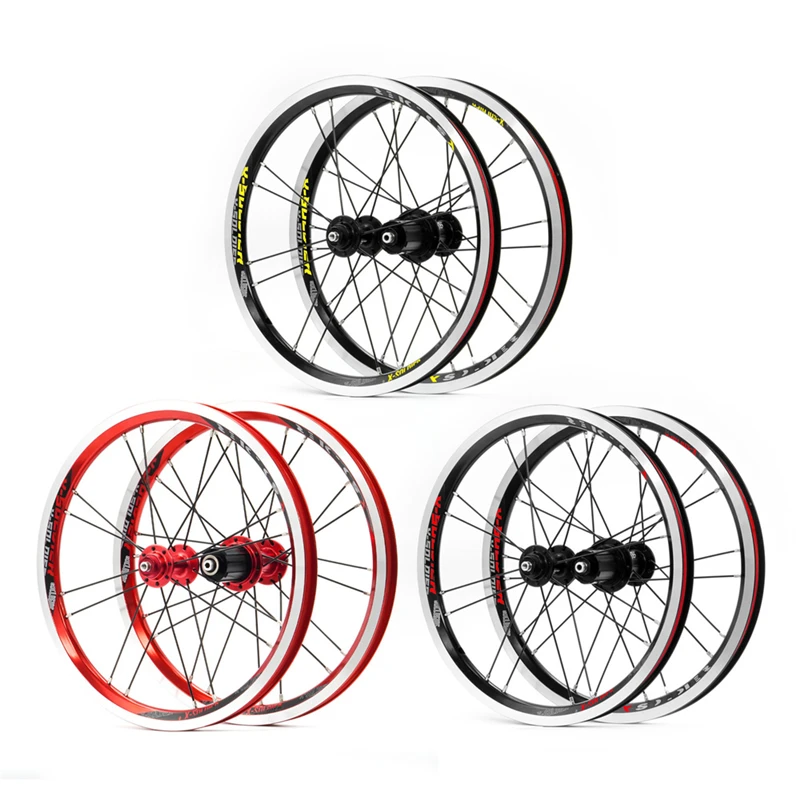 CHOOEE Bicycle Accessories Folding Bike Wheels 16 Inch V Brake Bicycle Front +Rear Wheels 8/9/10/11 Speed 16H/20H Cycling Part