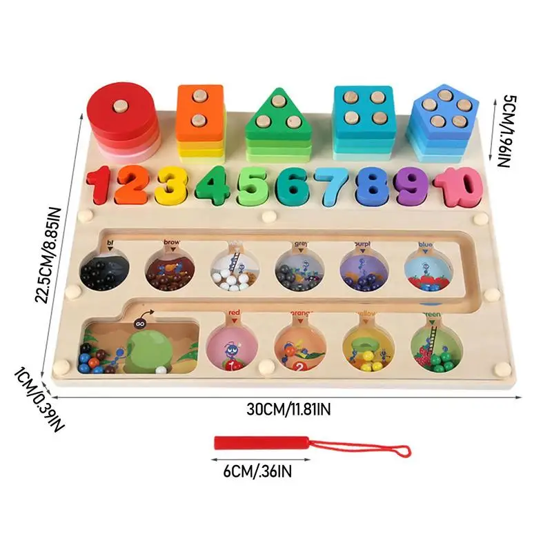 Puzzles magnétiques en bois pour tout-petits, comptage, jouets assortis, apprentissage multifonctionnel, planche de puzzle d'activité