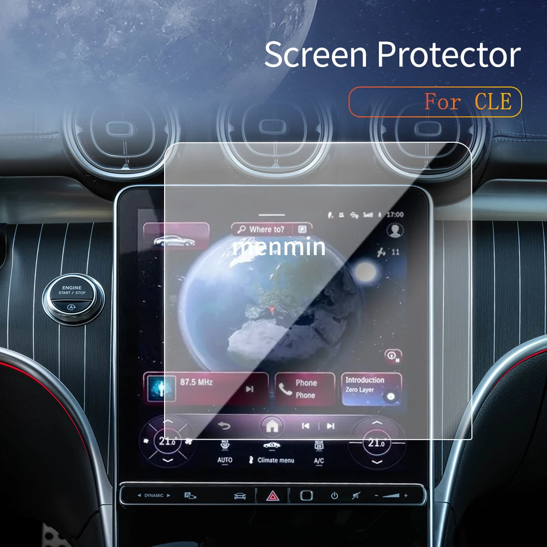 

Car Stickers Dash Carplay Mirror Screen Protector Display Tempered Glass Protective Film Vehicle For24 Benz CLE