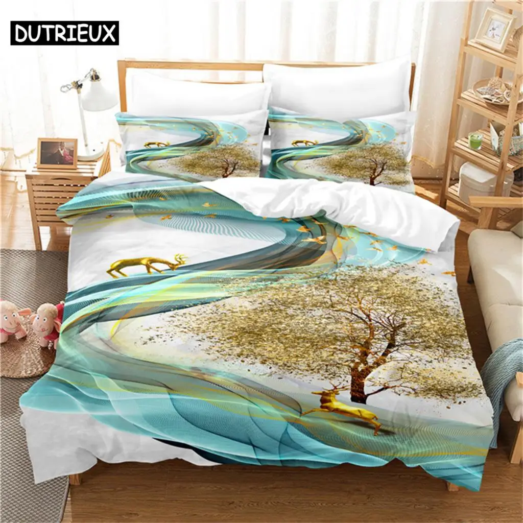 Trees 3Pcs Bedding Sets 3D Digital Printing Custom Quilt Duvet Cover Set  Home Queen King Quilt Pillowcase
