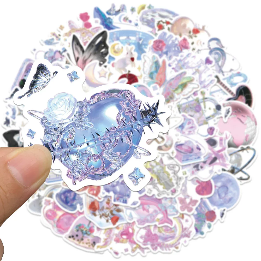 10/30/50pcs Dream Girl 3D Crystal Cartoon Stickers Ins Style Decals DIY Skateboard Phone Notebook Guitar Bike Car Kids Toys Gift