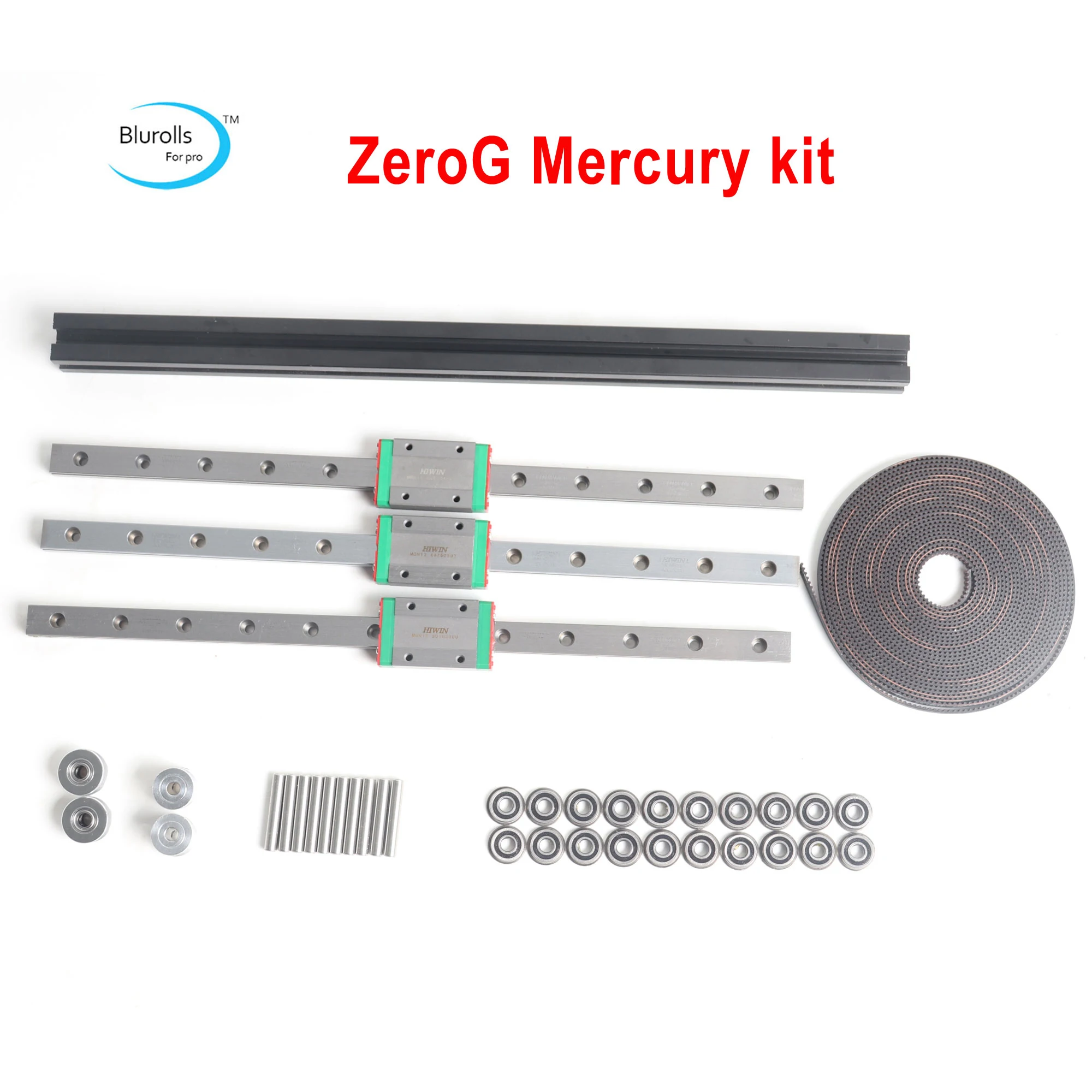 Blurolls ZeroG Mecury One GT2 LL-2GT RF Open Timing Belt Extrusion 2GT 20T Pulley F695-2RS MGN12H Linear Rail Ender 5 Pro Plus