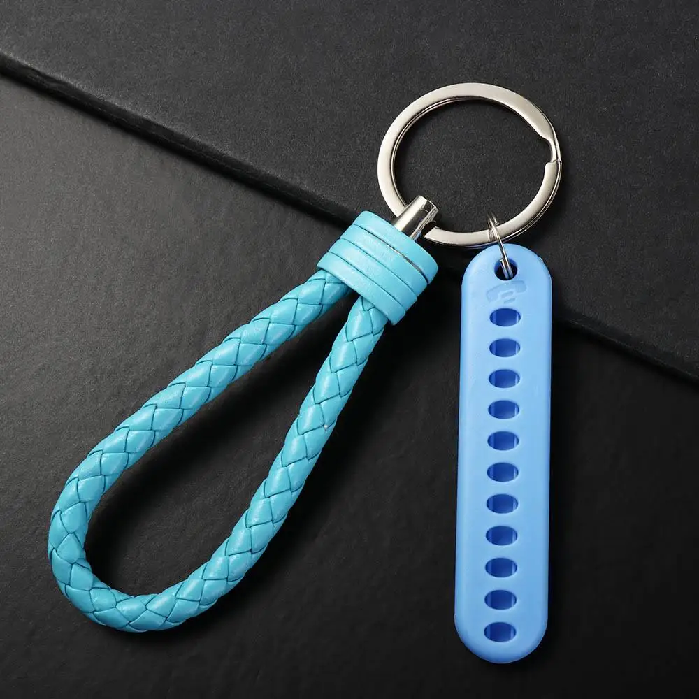 Gift Leather Strap DIY Anti-lost Car Key Holder Lanyard Keyring Phone Number Keychain Car Key Clip ​