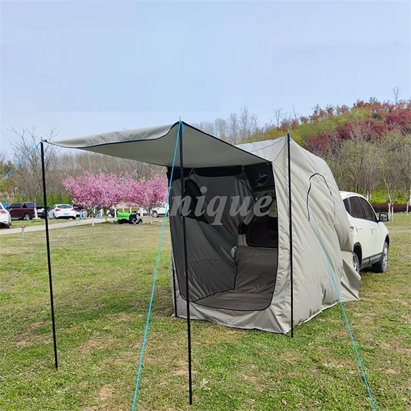 Rainproof Outdoor Sunshade for Camping, Travel Extension, Suv Car Trunk Tail Tent, 1-2 Person