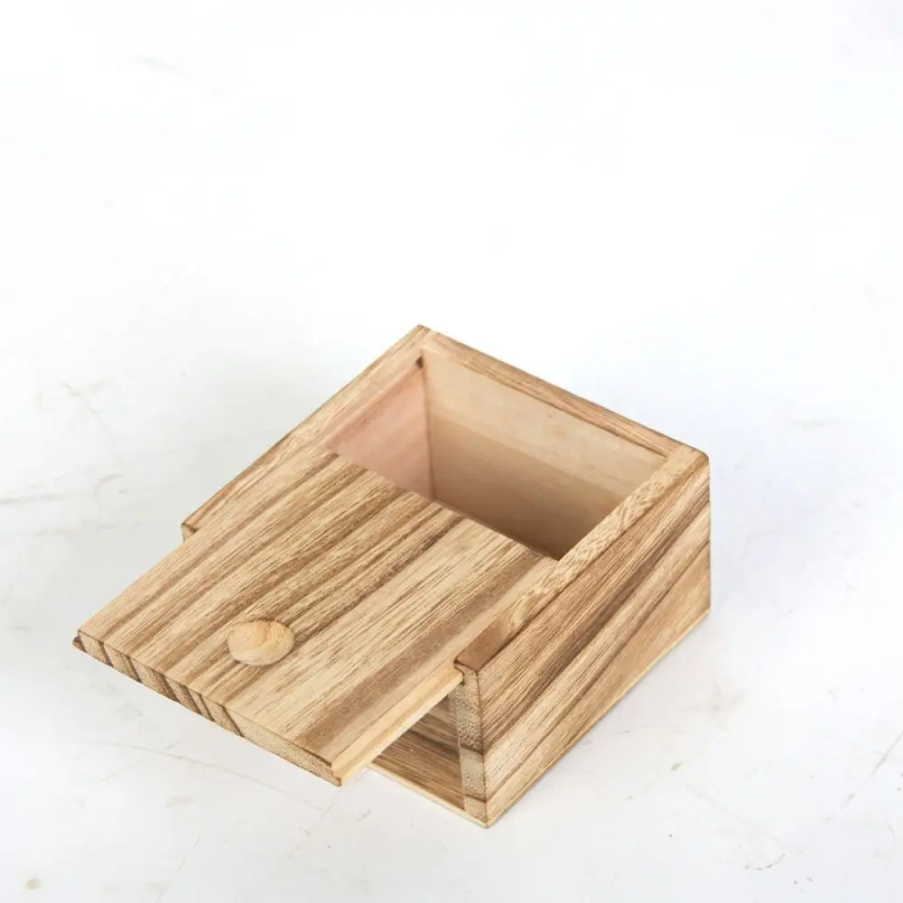 Simple Wooden Storage Case Sliding Lid Solid Timber Box For Jewelry Tea Gift Packaging Home Desktop Decorative Organizer