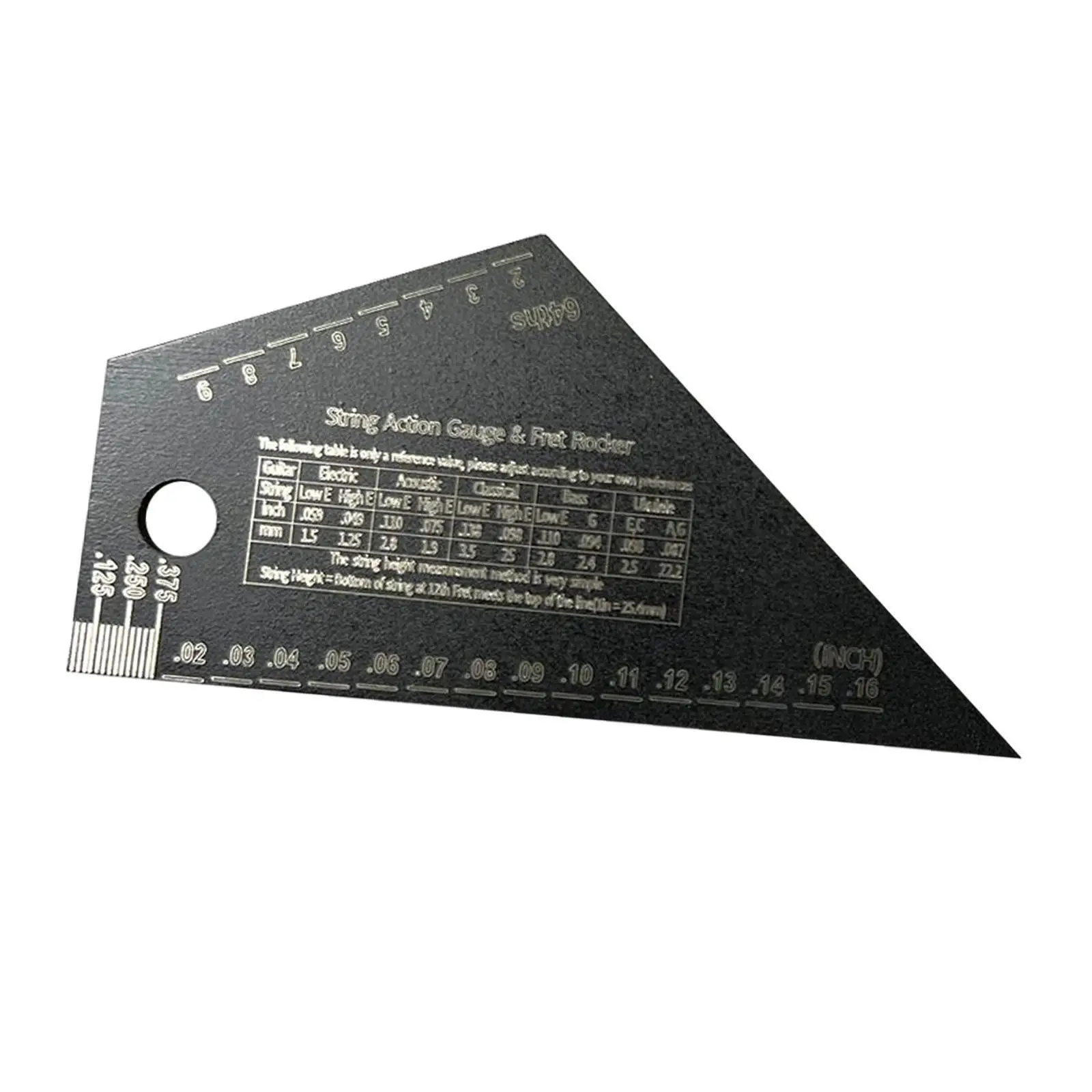 1 قطعة الفولاذ المقاوم للصدأ الرقبة الأصابع مسطرة قياس الحنق الروك الغيتار Luthier أداة للجيتار باس الرقبة الأصابع