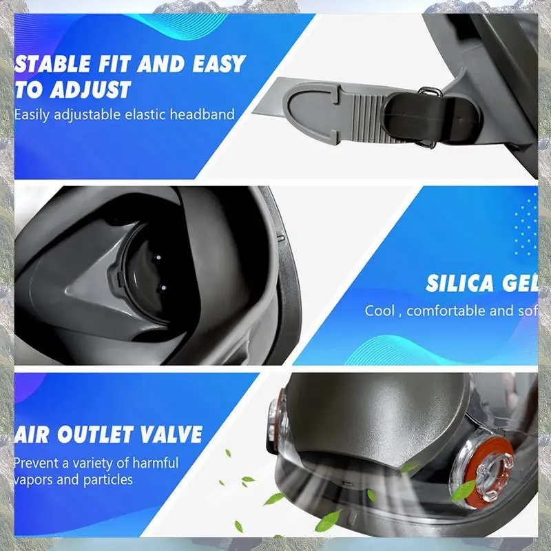 

N75R-2X Full Mask Dust-Proof Full Respirator Nuclear Mask, With Filters Protection Dust Mask For Painting Protection
