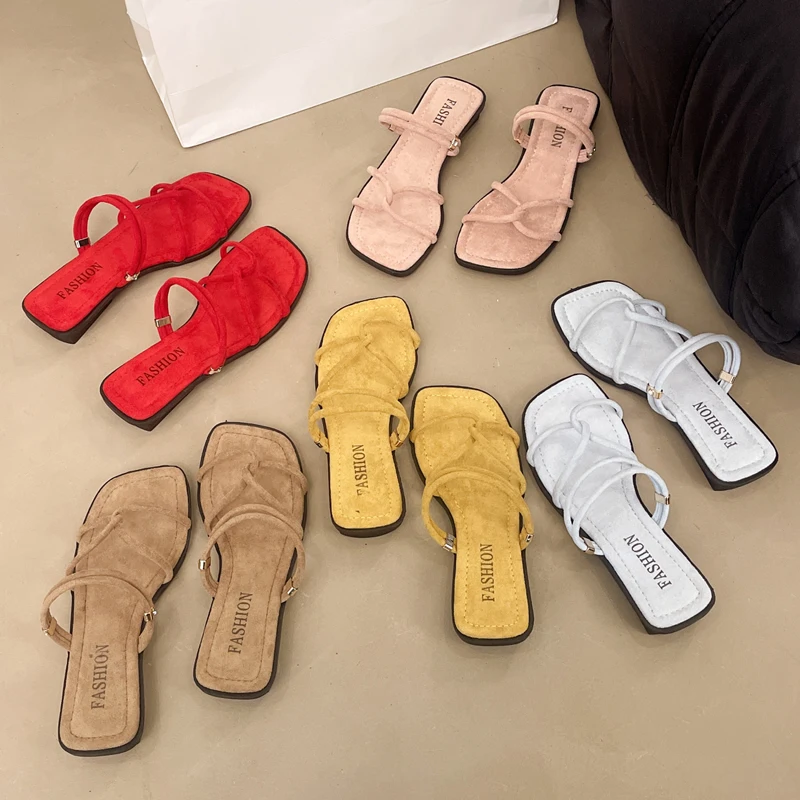 

2025 Two-Way Wear Summer Ladies Outdoor Sandals for Women Vintage Fairy Sle Personali Matching Skirts Thick Heel Slip-On Shoes