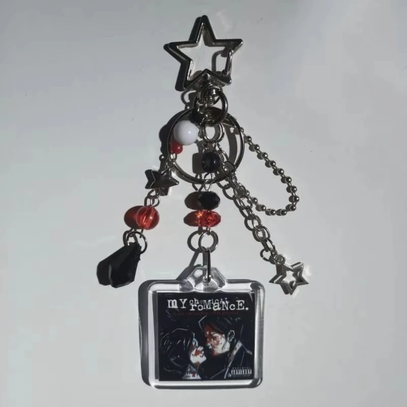 Creative Cool Style My Chemical Romance Keychain Bag Sweet Revenge Beads Charm Accessories Gifts