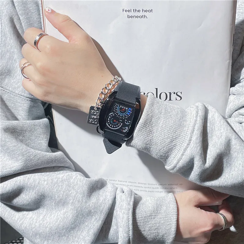 Fashion Men's Sports Wristwatch Racing Dashboard Dial Design LED Electronic Watch Creative Male Digital Watch Clock for Men Teen