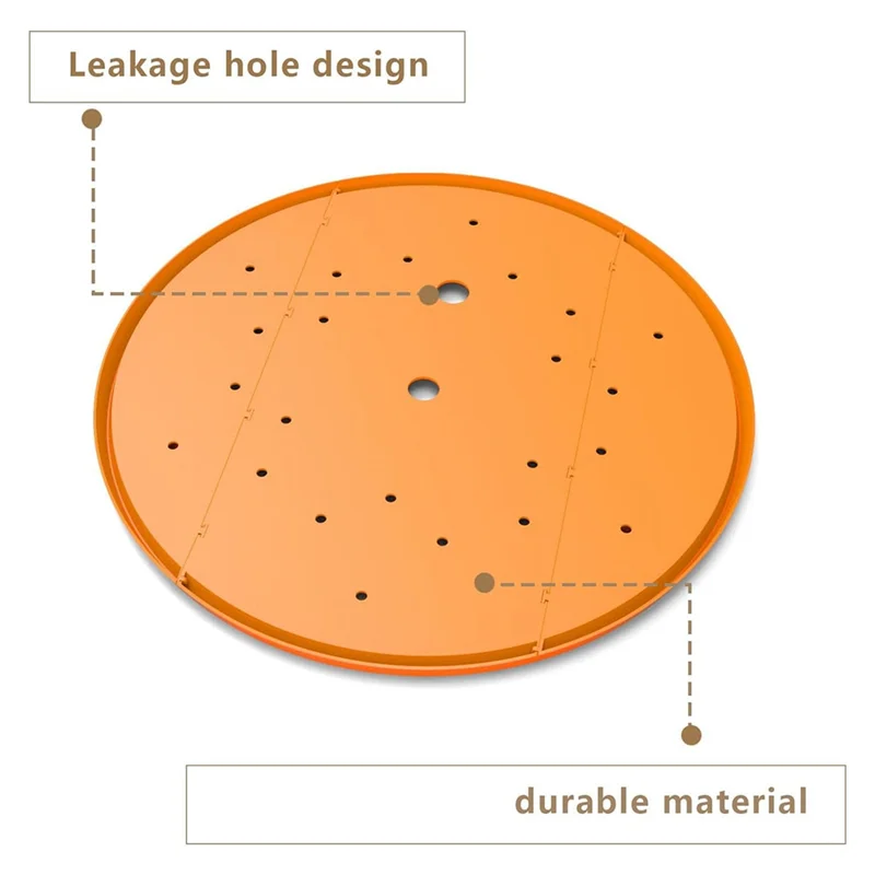 AB66-2Pcs Round Planter Insert,13Inch Orange Planter Insert, Plastic Disk With Drainage Holes For Place Inside Planter