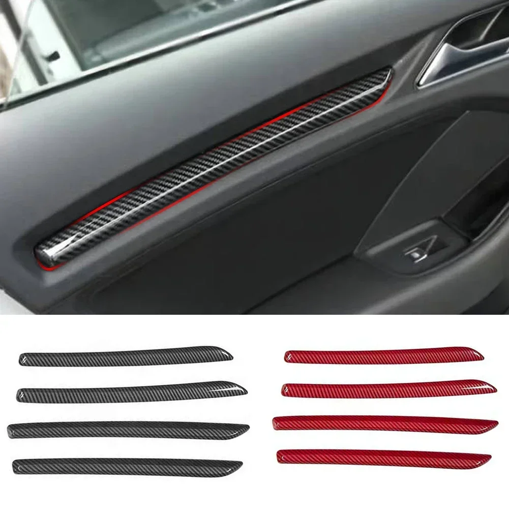 LHD Interior Moldings Center Console Dashboard Trim Strips Decor Cover ABS Carbon Fiber Style For Audi A3 8V 2014-2018 S3 2017