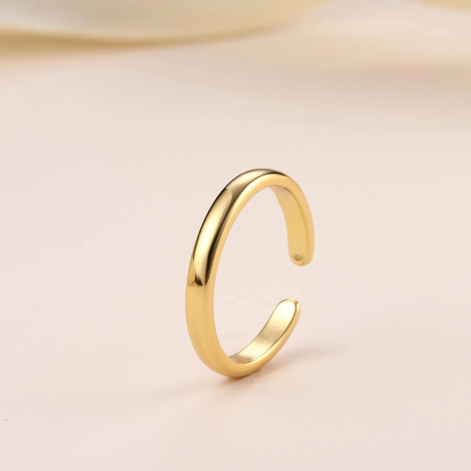 14K Gold Plated Toe Rings Adjustable Toe Ring for Women Non Tarnish Open Band Toe Ring Summer Beach Foot Jewelry Gifts view 4