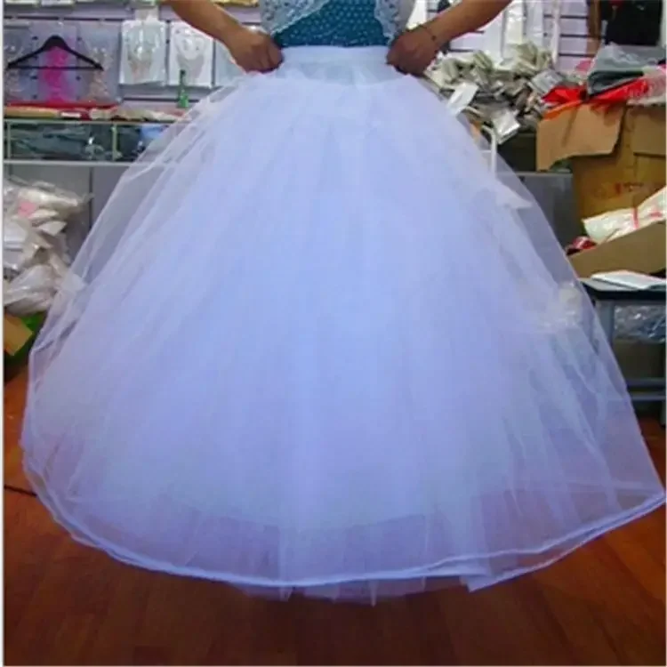 White 3 Layers Wedding Accessories Tulle Dress Skirt Ball Gown Petticoat 2021 Skirt No Hoops