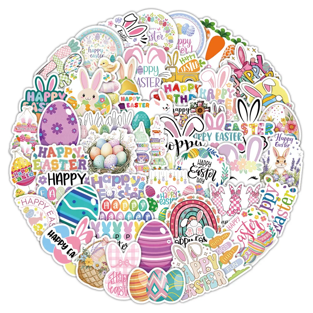55Pcs Easter Theme Stickers for Holiday Gift Packaging & Party Decor Golden Memory Stickers Store