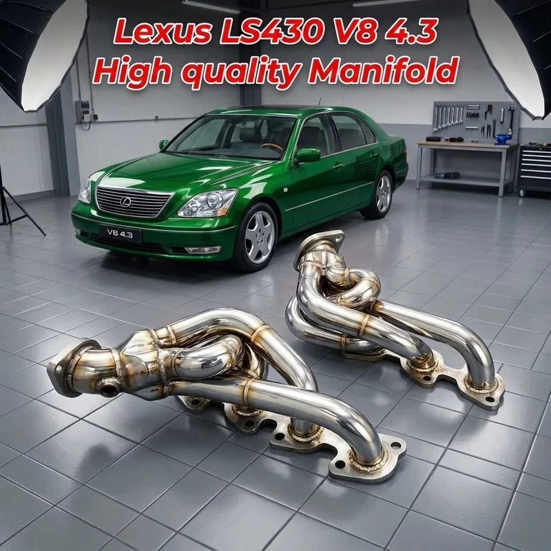 Equal Length T304SS Exhaust Manifold Header for Lexus LS430 UCF30 3UZ-FE V8 2001-2006 High Flow Direct Bolt-On