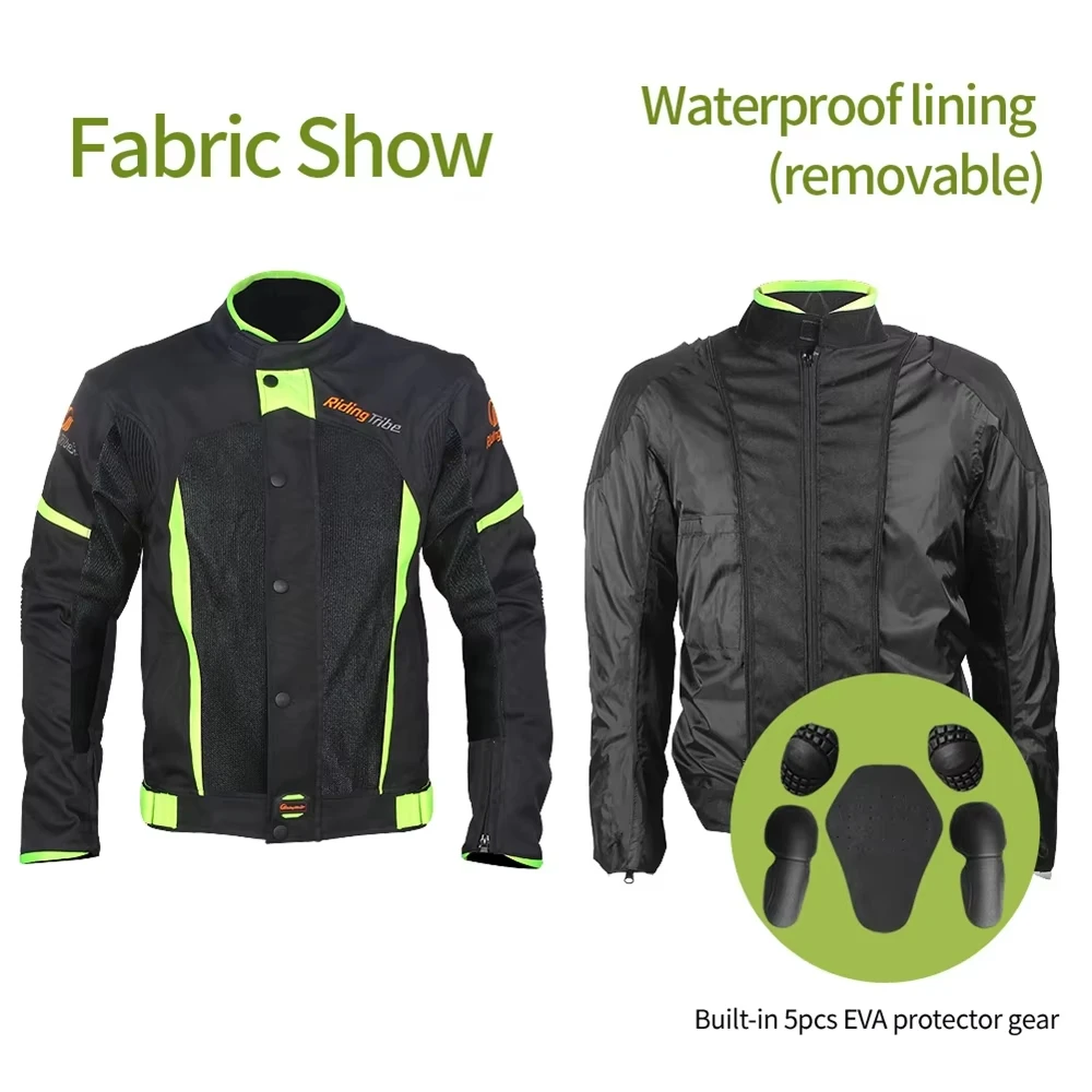 

Motorcycle Jacket Breathable Motor Jacket For Men Wear Resistant Summer Motorcycle Jackets M-5XL with Removable Waterproof Layer