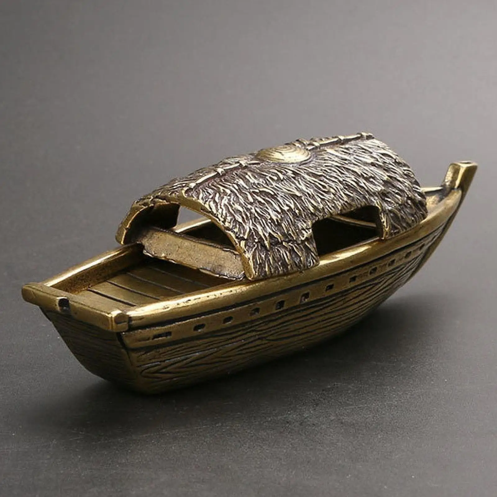 Fishing Boat Shaped Incense Holder Vintage Style Small-size Easy to Carry Creative Canoe Model for Gift Office Living Room Home