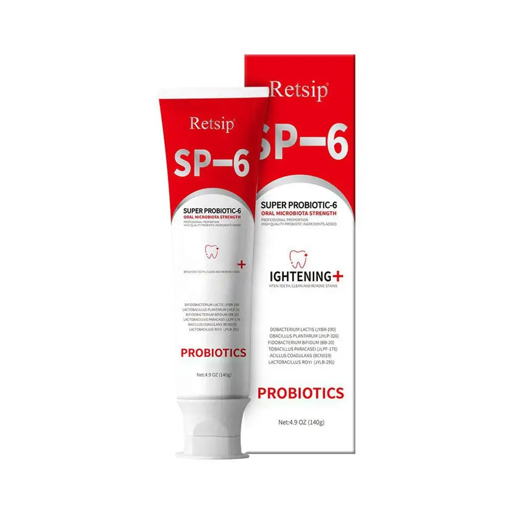 Dentifrice probiotique SP-6 pour blanchir les dents, haleine fraîche, élimine la plaque SAF, nourrit, améliore l'hygiène buccale M8F5, 140g