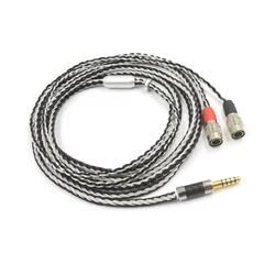 HIFI 16 Core 99% 7N OCC Silver Plated Headphone Upgrade Cable For Dan Clark Audio Mr Speakers Ether Alpha Dog Prime