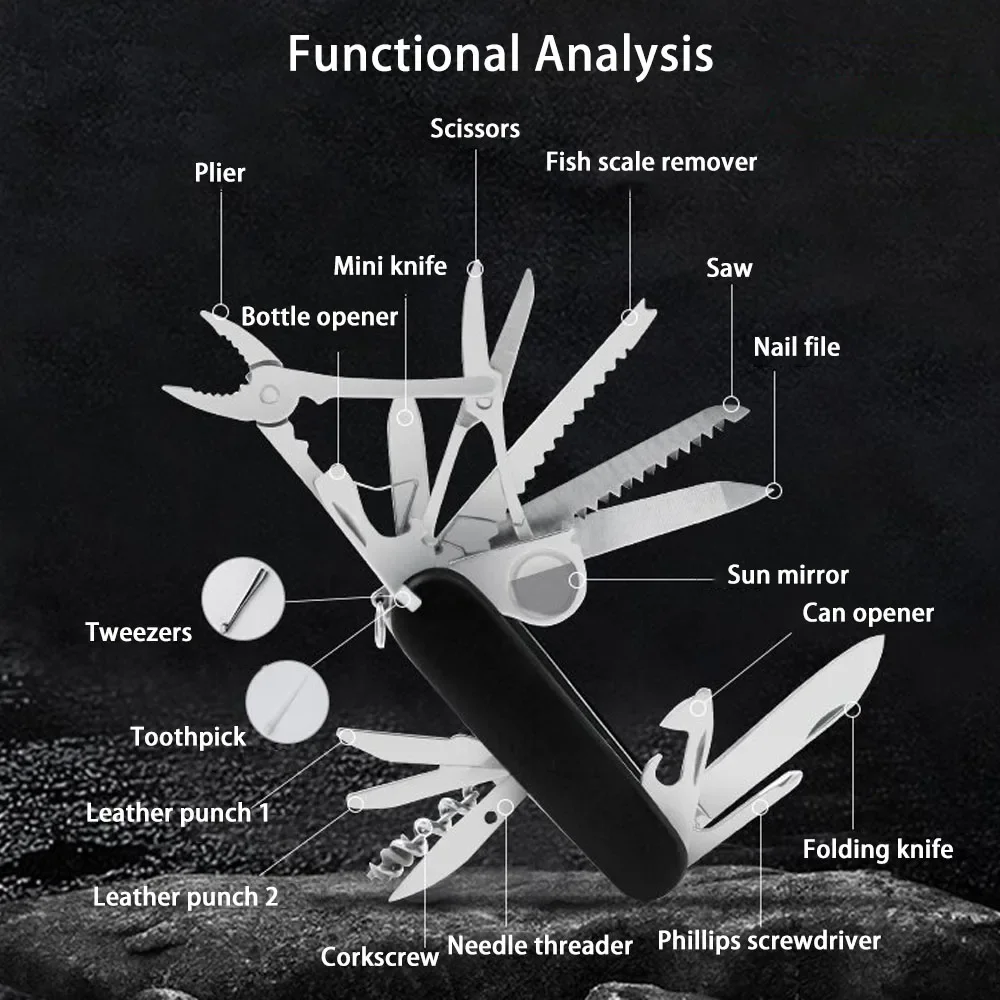 30 Basic Functions Folding knife Portable Pocket Knife Multifunctional Army Knives military survival knives EDC Tools