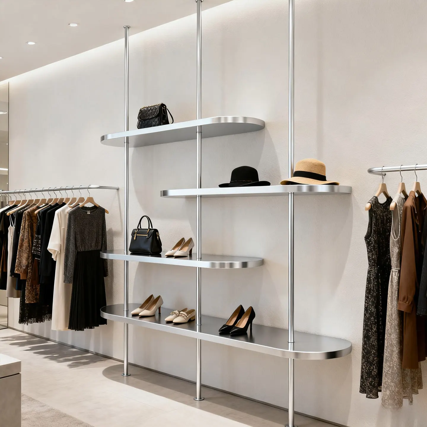 

Стеллаж для демонстрации одежды Dintianli, витрина для обуви и сумок, демонстрационный образец для магазина, витрина для ювелирных изделий, кованая железная полка