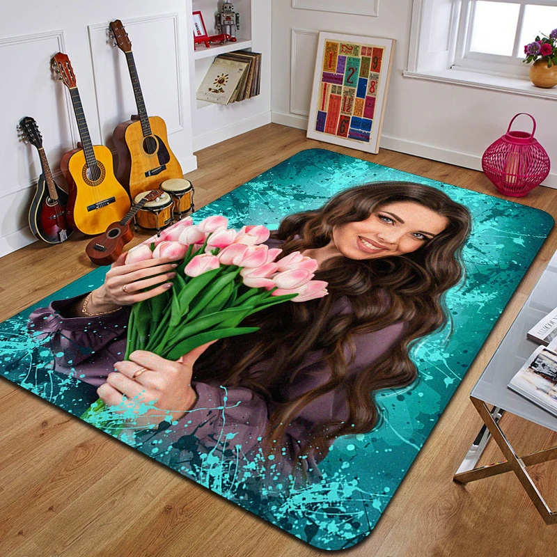 M-Maycaur Printed Carpet Fashion Yoga Mat Non-Slip Carpet Bedroom Decoration Outdoor Carpet Bedroom Birthday Gift