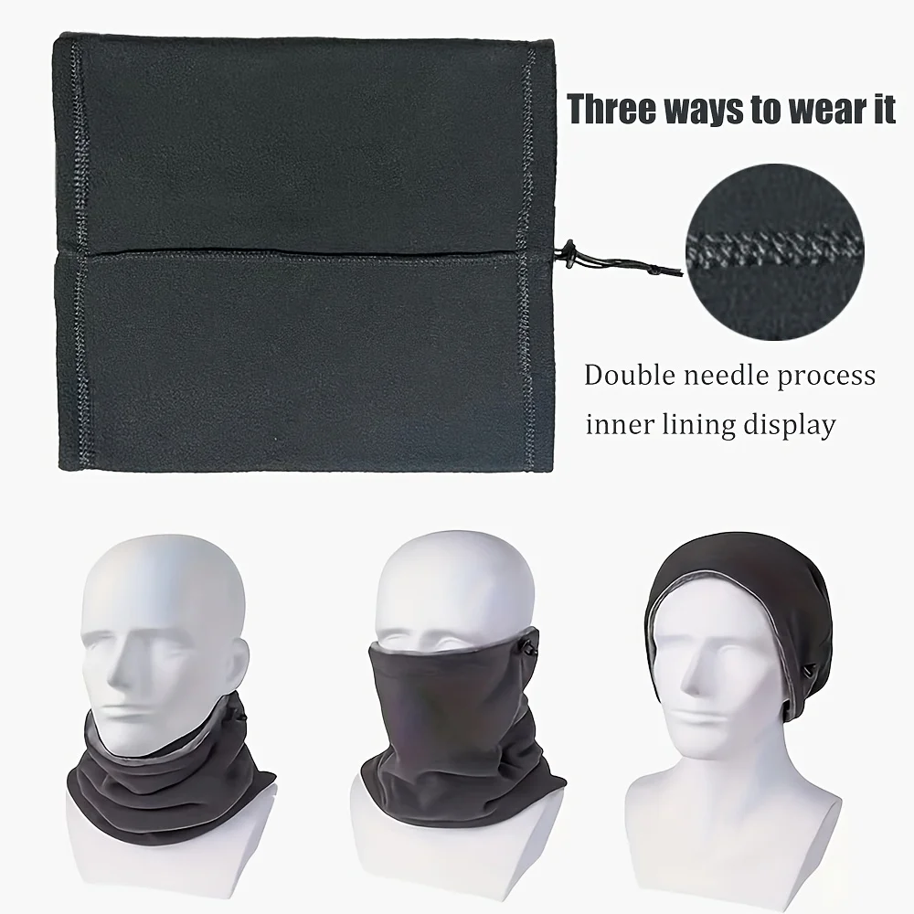 Robuste Thermo-Sturmhaube für Herren – winddichtes Fleece-Futter und atmungsaktive Halsmanschette zum Skifahren, Radfahren, Motorradfahren – Detail 2
