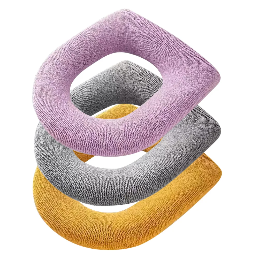

3pcs Toilet Seat Cover Pad Washable Reusable Soft Universal Fit For Bathroom Travel Home Thick Cushion Mat Household Toilet