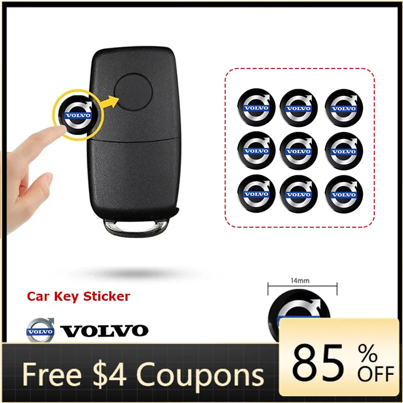 

Cup Holders 2026 Hot 5/10PCS Car Remote Key Sticker Aluminum Emblem Decoration Decal For Volvo XC90 V90 V60 XC60 V40 EC40 EX40 S