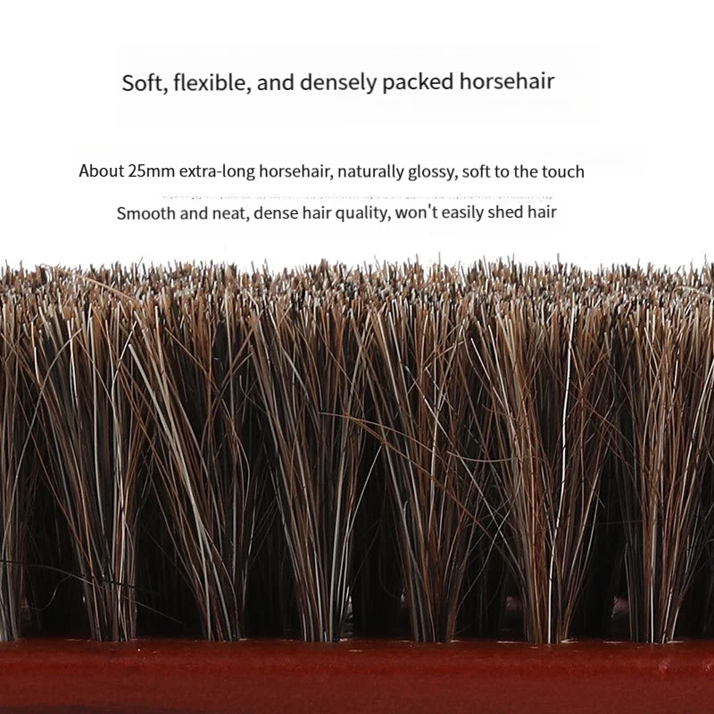 Horse Mane Brush Lotus Wood Soft Hair Brush Horse Hair Shoe Brush Shoe Polish Oil Washing Suede Cleaning Shoe Brush