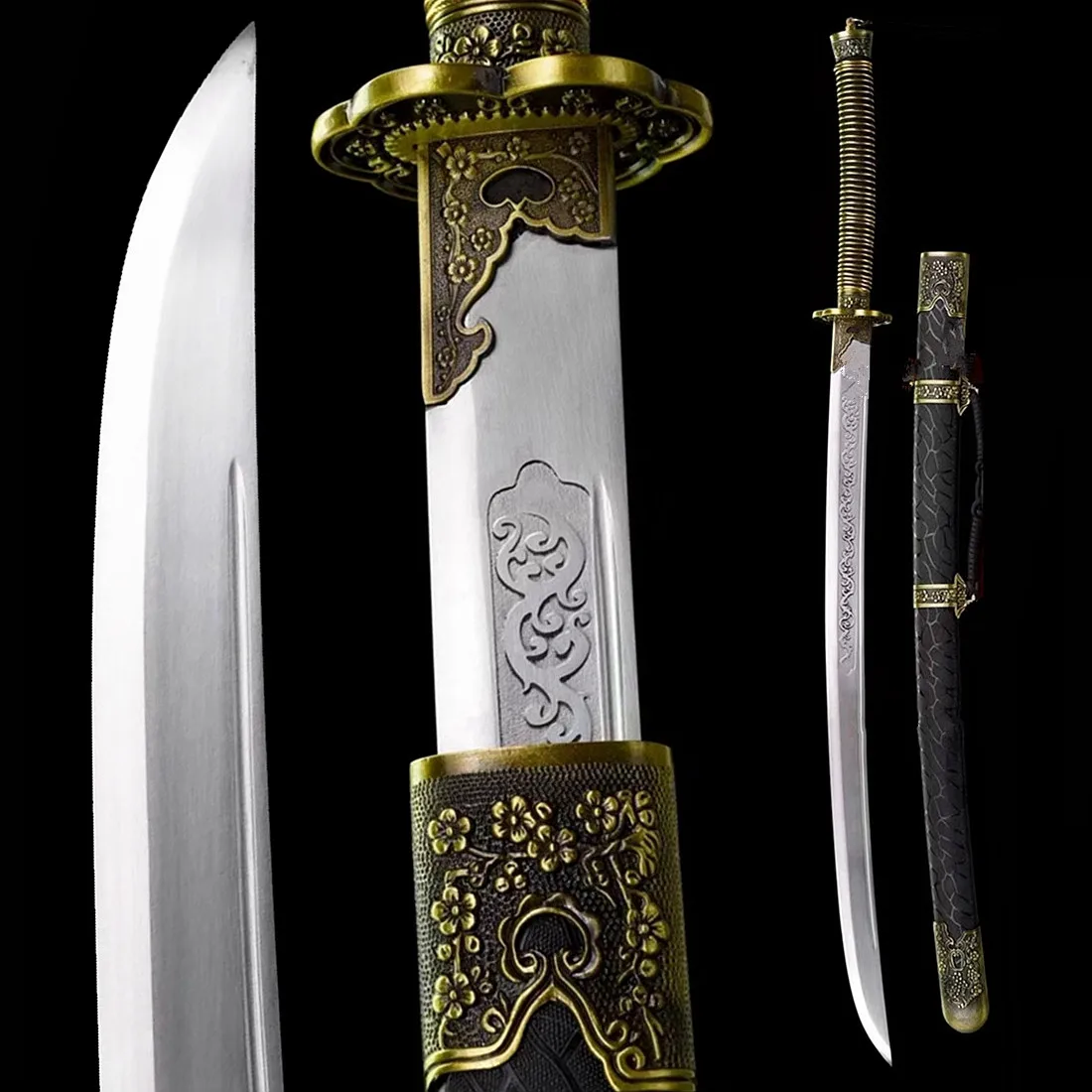 Plum Blossom Saber Jian Battle Knife High Carbon Steel Blade Chinese Qing Dynasty Imperial Bodyguard KungFu Broad Sword