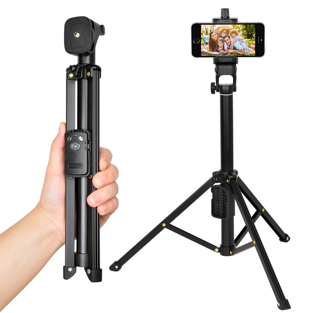 Yunteng Handheld Tripod Self-Portrait Monopod Selfie Stick Bluetooth Remote Control for Camera Phone Gopro