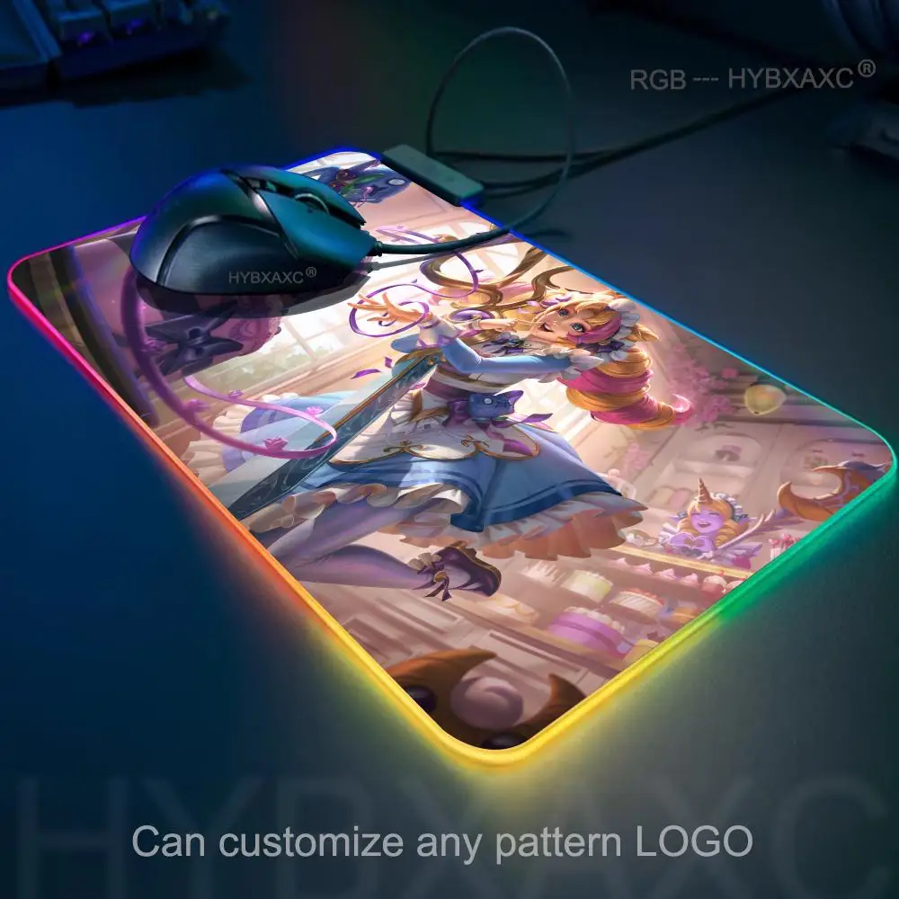 Gwen Large Gaming RGB Mouse Pad Computer Mousepad PC Gamer Laptop Mouse Mat Office Mausepad Keyboard Mat Desk Pad