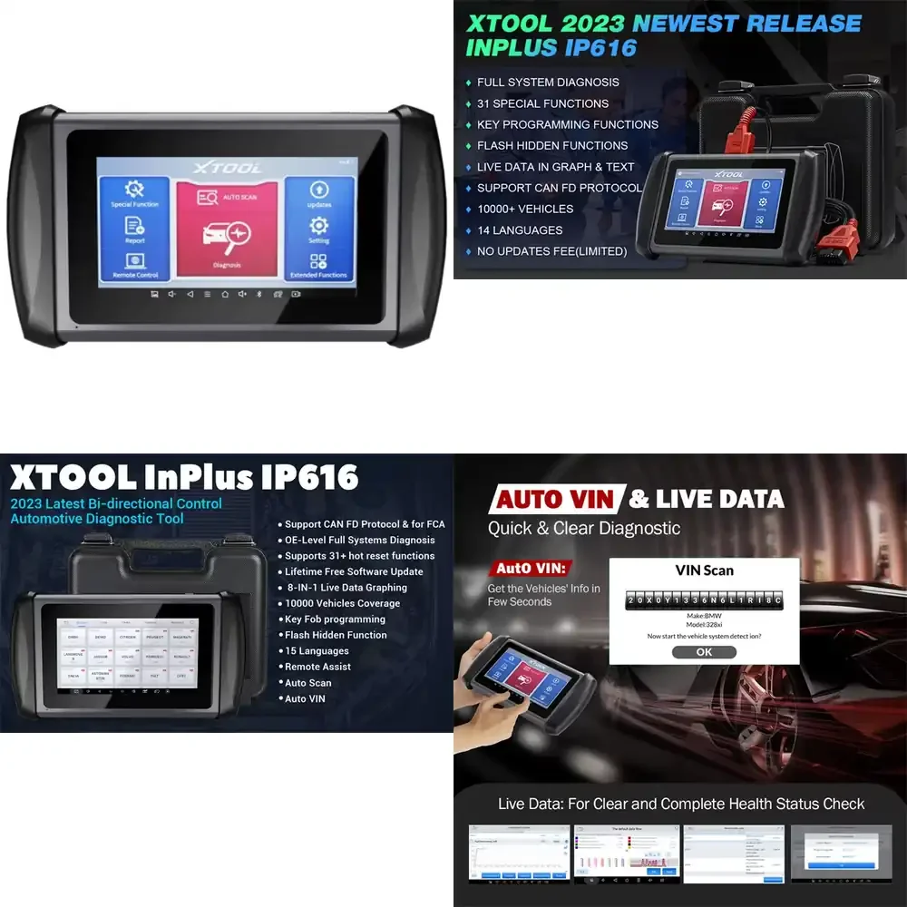 

XTOOL InPlus IP616 for Car Diagnostic Scanner Tool for OBD2 Vehicle Code Reader for ECU Coding for Key Programmer for