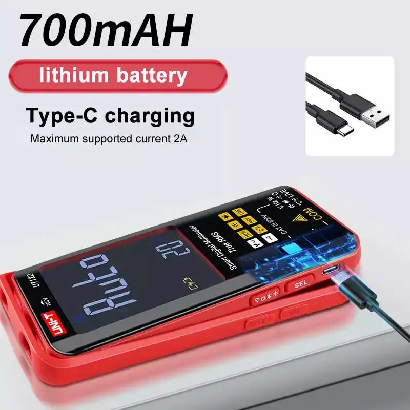UNI-T UT121 UT122 مقياس رقمي ذكي متعدد التيار المتناوب تيار مستمر الجهد المقاومة السعة تردد الفولتميتر المهنية متعدد متر