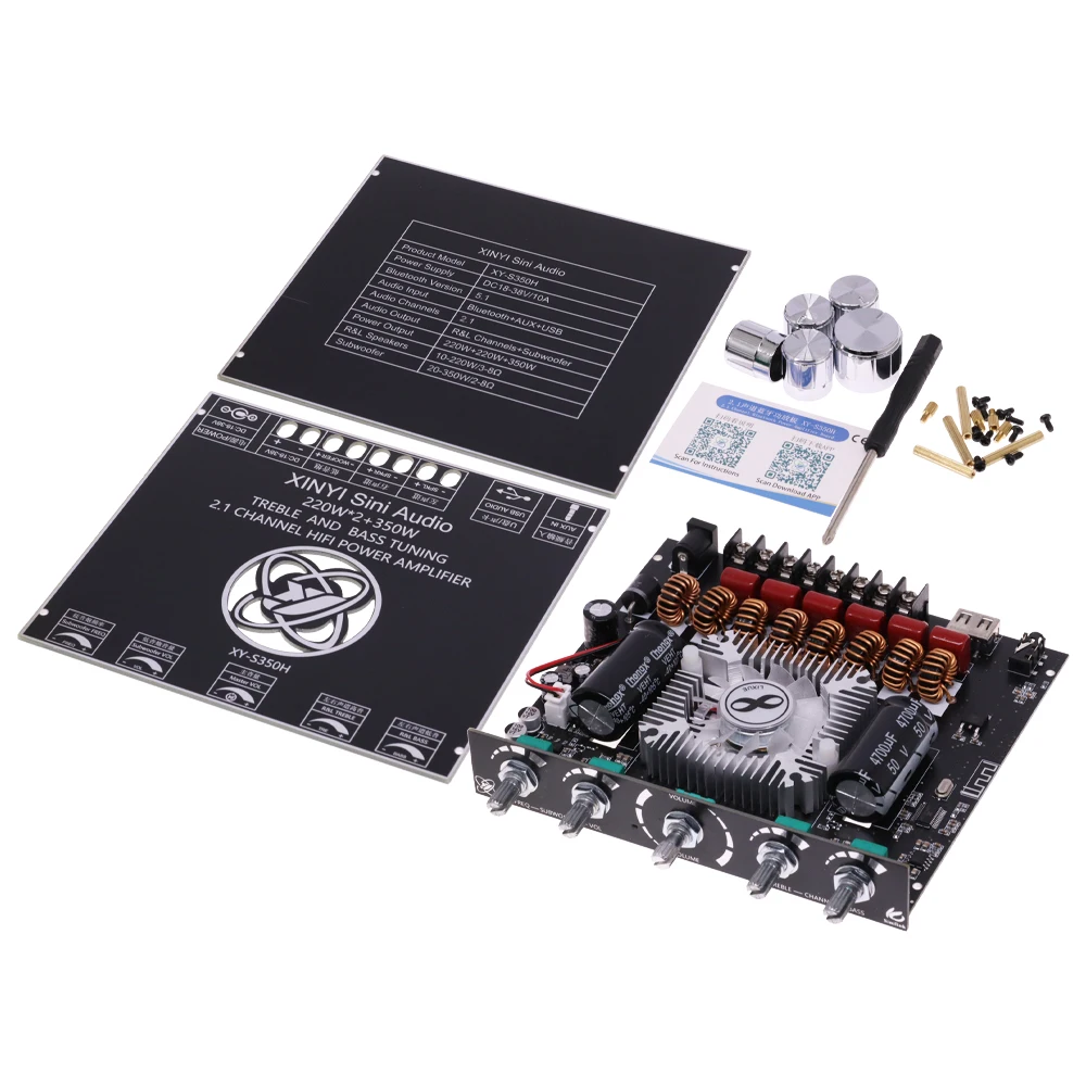 XY-S350H 2.1 Channel TPA3251 Bluetooth Power Amplifier Board Module High And Low Subwoofer 220W*2 + 350W