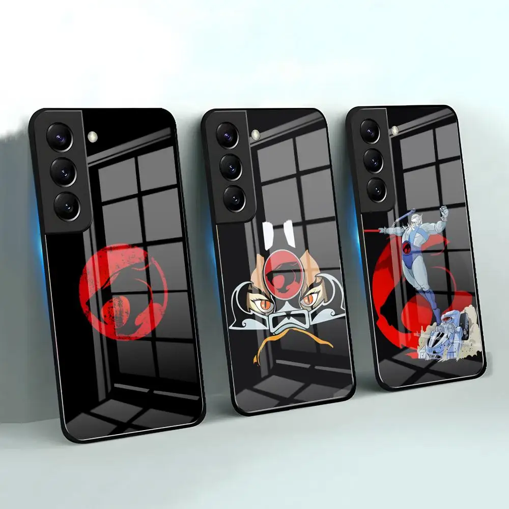 T-ThunderCats CARTOON Phone Case For Samsung S26 S25 S24 FE S23 S22 S21 Plus S20 Ultra Note20Ultra Black Glass Cover